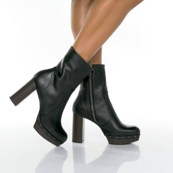 ALL SAINTS Thea Leather Zip Platform Ankle Boots, Green, Size US 7.5/8 (EU 38) - Picture 2 of 15